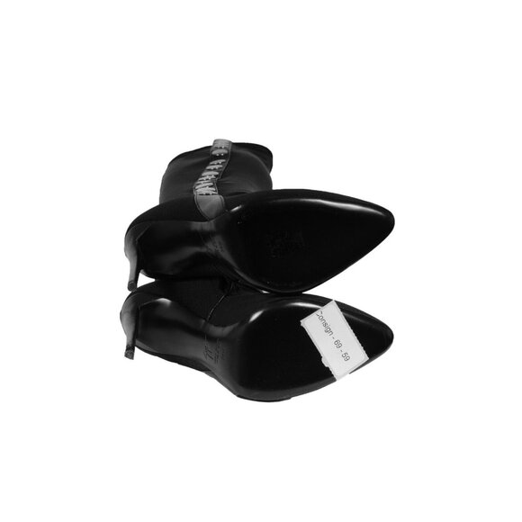 Giuseppe Zanotti Stiletto Knee High Boots 6.5 36.5 Black Suede  Mesh Button Snap - Picture 13 of 13